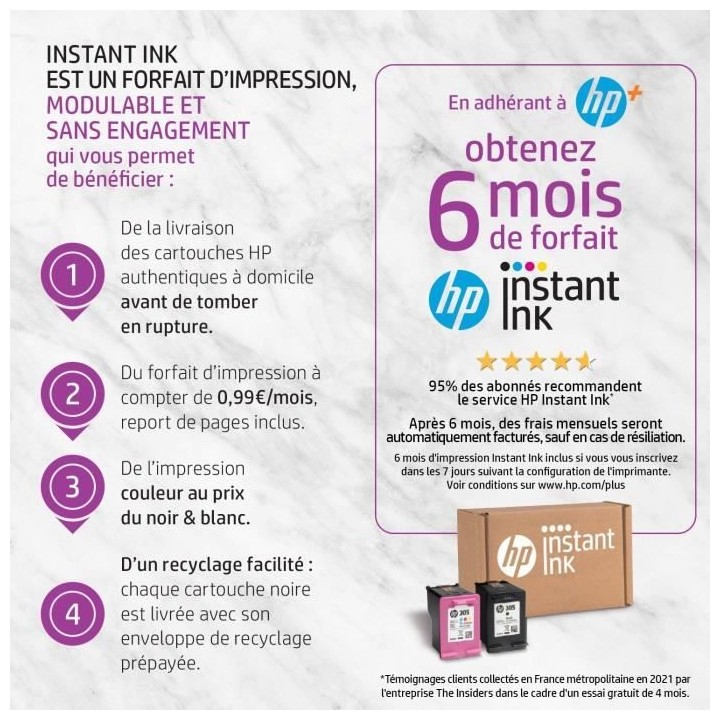 HP Envy Inspire 7221e Imprimante tout-en-un Jet d'encre couleur - 6 mo
