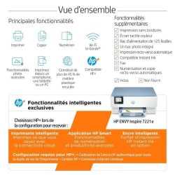 HP Envy Inspire 7221e Imprimante tout-en-un Jet d'encre couleur - 6 mois d'Instant ink inclus avec HP+