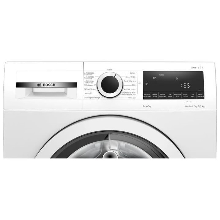 Lave-linge séchant BOSCH WNA144V0FR SER4 - 9 / 5 kg - Induction - L60