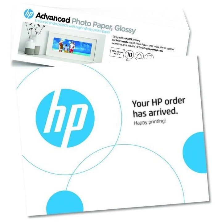 HP - Papier photo finition glacée HP Avancée - 250 g/m2, 4 x 12 pouc