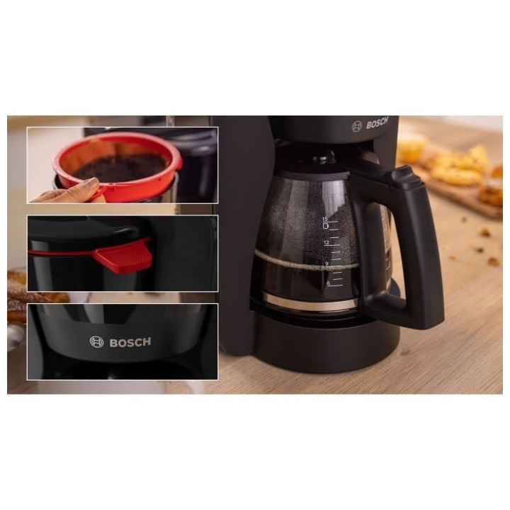 Cafetiere Filtre - BOSCH - TKA3M133 MyMoment - Noire - verseuse verre