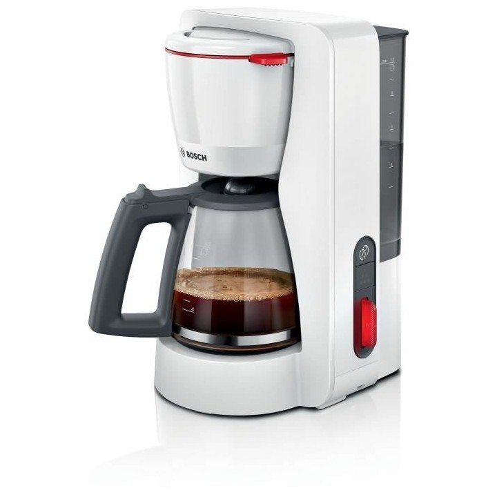 Cafetiere Filtre - BOSCH - TKA3M131 MyMoment - Blanche - verseuse verr