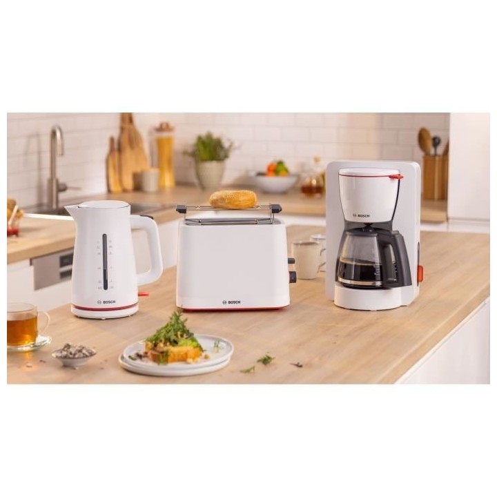 Cafetiere Filtre - BOSCH - TKA3M131 MyMoment - Blanche - verseuse verr