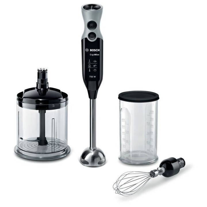 Mixeur plongeant BOSCH ErgoMixx avec hachoir - Noir