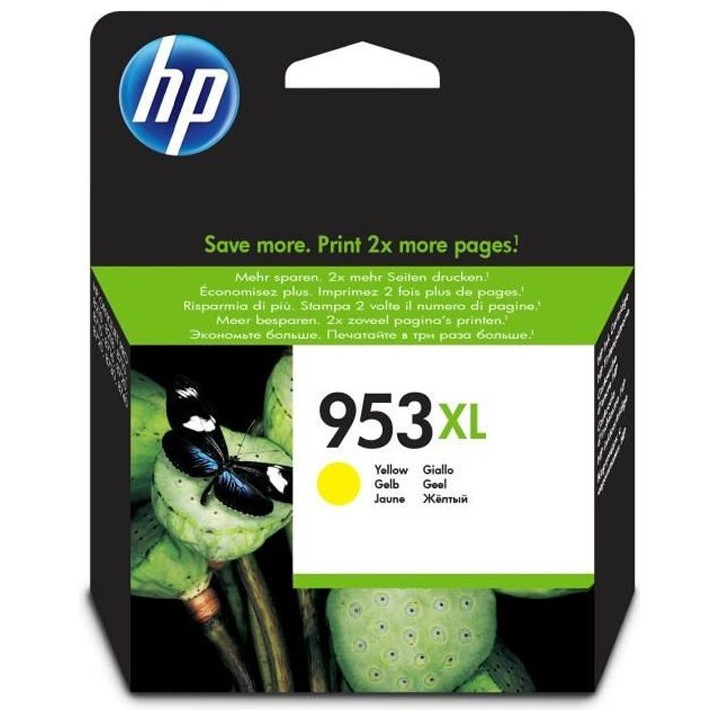HP 953XL Cartouche d'encre jaune grande capacité authentique (F6U18AE