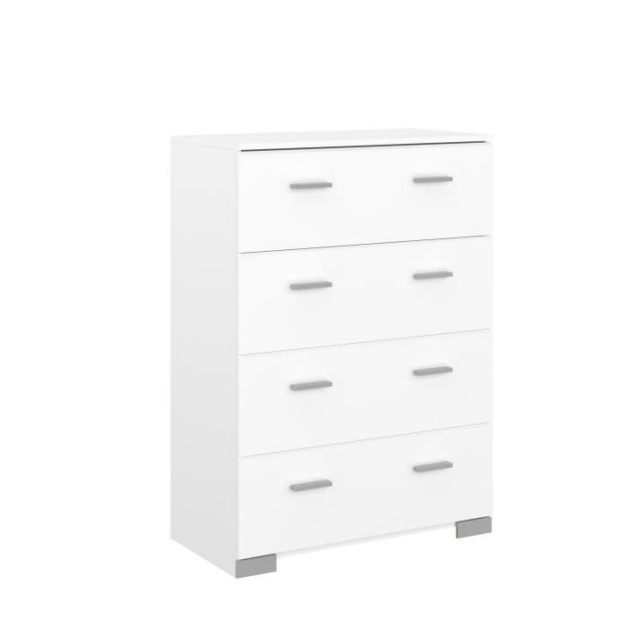 Chambre complete BOSTON : Lit adulte 140x190 + Commode + 2 Chevets - D