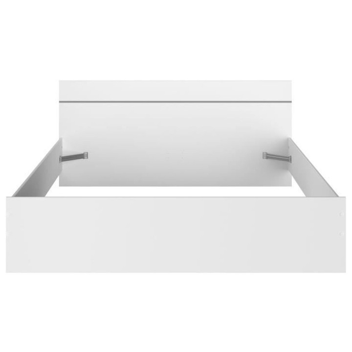 Lit adulte BOSTON 160x200 - Décor blanc - Fabriqué en France