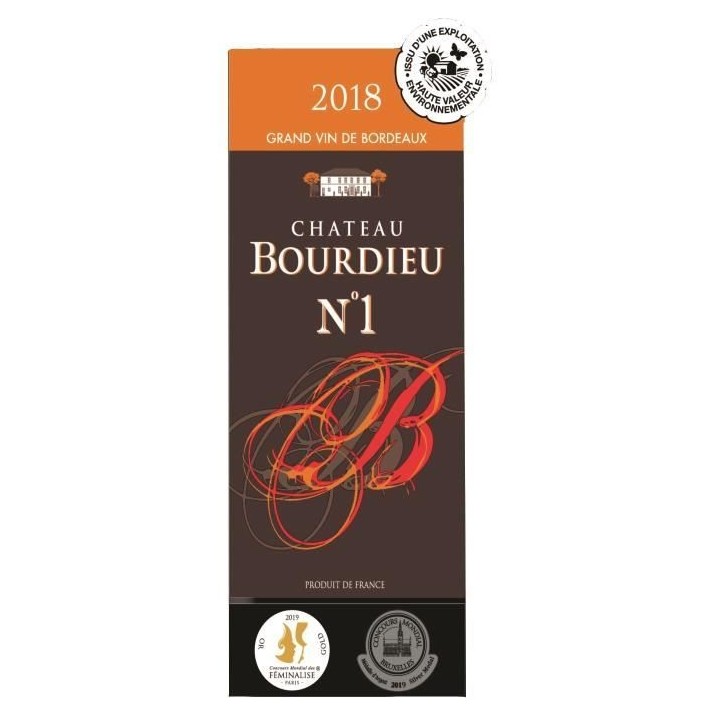 Château Bourdieu N°1 2018 Blaye Côtes de Bordeaux - Vin rouge de Bo