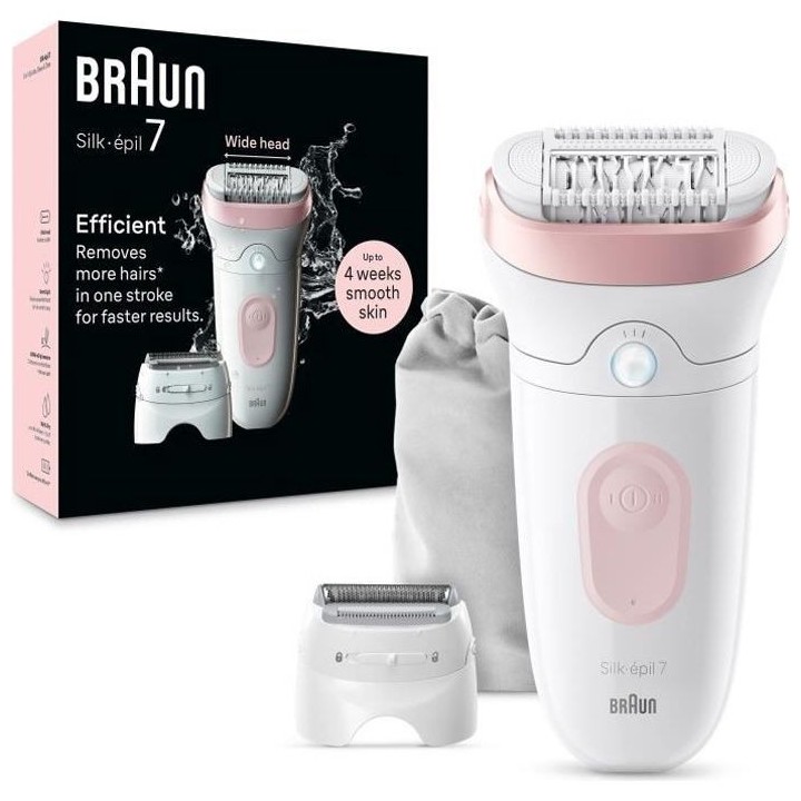 Épilateur électrique - BRAUN - Silk-épil 7 - Épilation facile - Pe