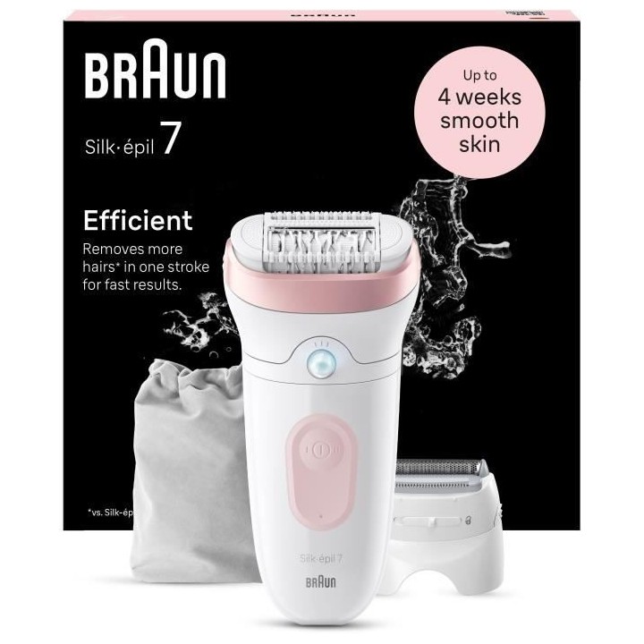 Épilateur électrique - BRAUN - Silk-épil 7 - Épilation facile - Pe