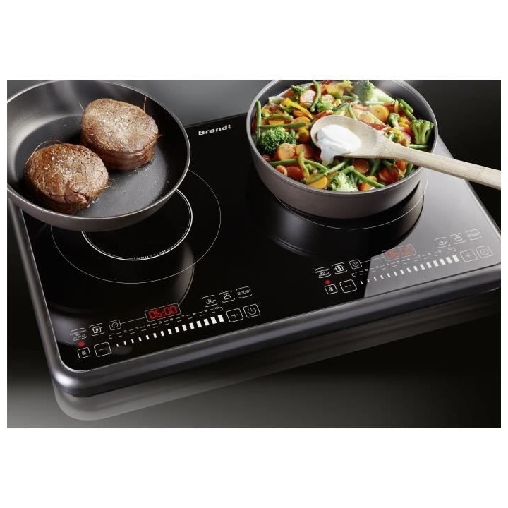 BRANDT TI2FSOFT Table de cuisson posable 2 foyers a induction Noir