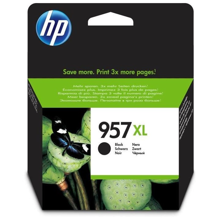 HP 957XL Cartouche d'encre noire grande capacité authentique (L0R40AE