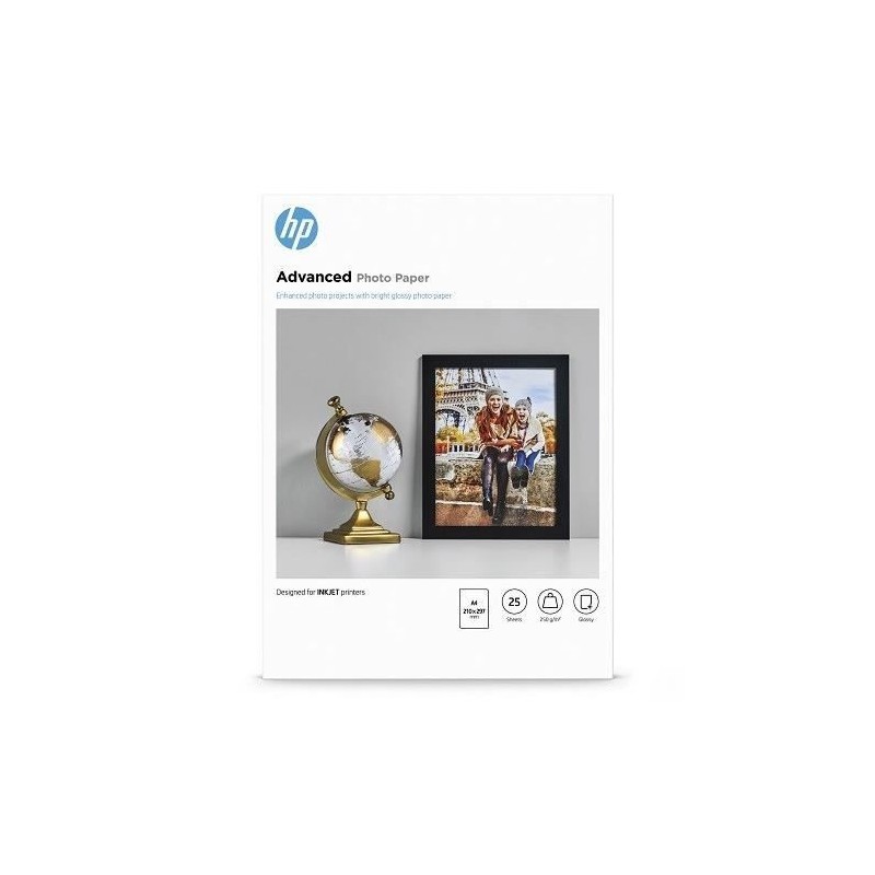 Papier photo HP Advanced a finition brillante - 25 feuilles/A4/210 x 297 mm (Q5456A)