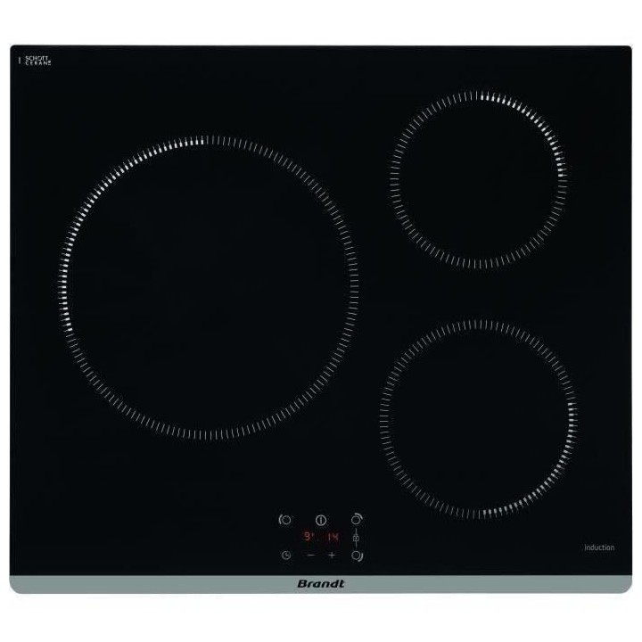 Plaque de cuisson induction - BRANDT - 3 zones - L60 cm - TI364B - 720