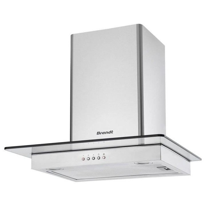 Hotte décorative murale BRANDT BHB1644IX - 60cm - Evacuation & recycl