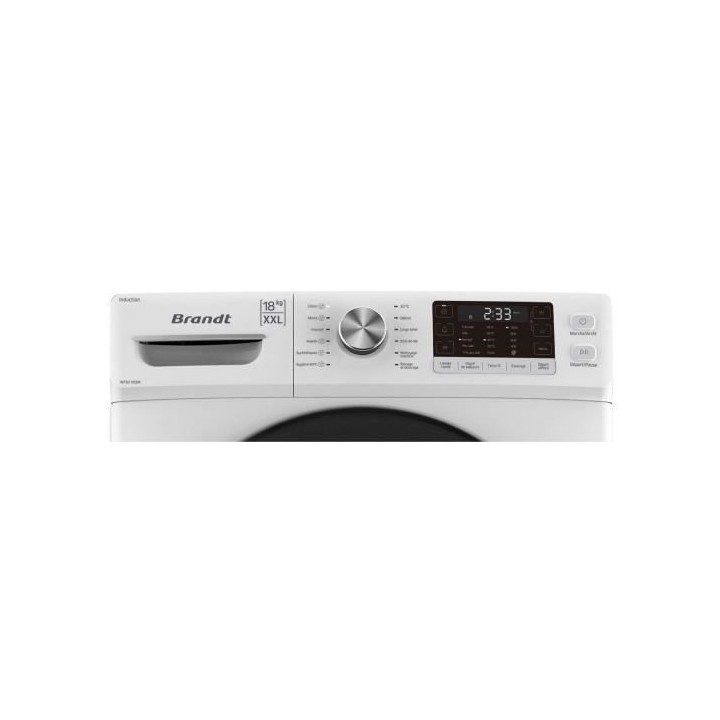 Lave-linge hublot BRANDT WFB218QW - 18 kg - Induction - L70cm - 1000 t