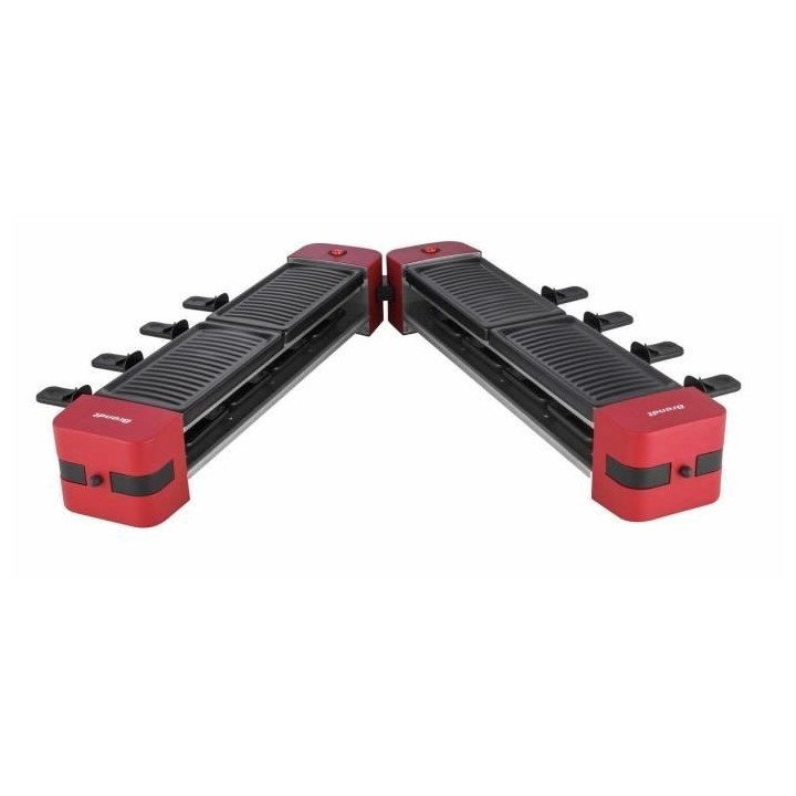 BRANDT Appareil a raclette 1200 watts, 8 personnes ouverture 180 degr