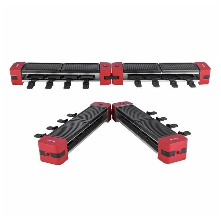 BRANDT Appareil a raclette 1200 watts, 8 personnes ouverture 180 degr