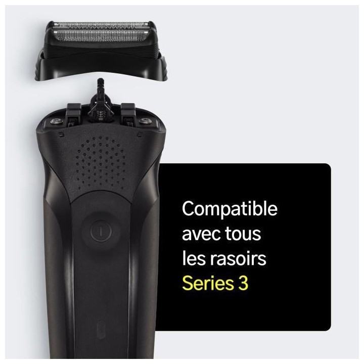 Tete de rechange 21B pour rasoir électrique Braun Series 3 - Noir