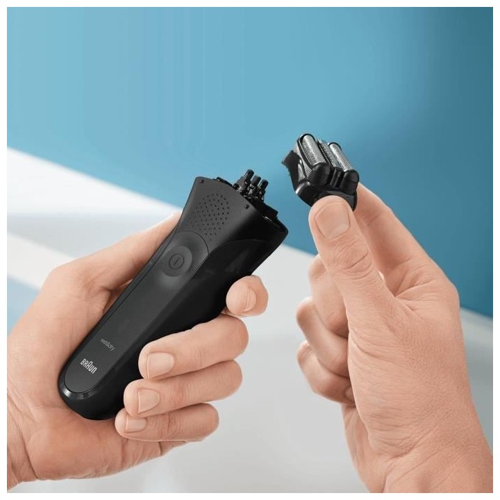 Rasoir électrique BRAUN Series 3 301s - sans fil - avec étui - noir