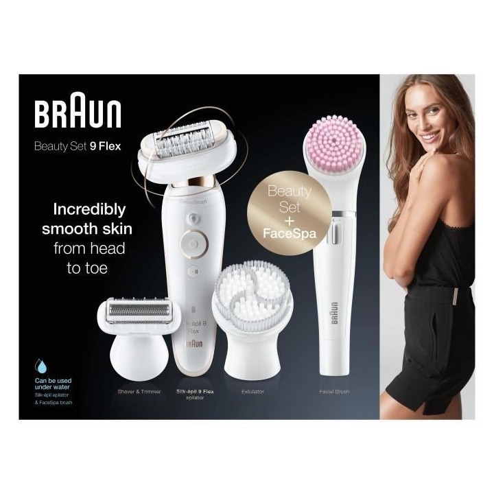 Braun Silk-épil 9 Coffret Beauté & Spa Epilateur Electrique Femme B