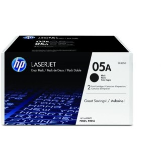HP 05A Pack de 2 toners noirs authentiques (CE505D) pour HP Laserjet P
