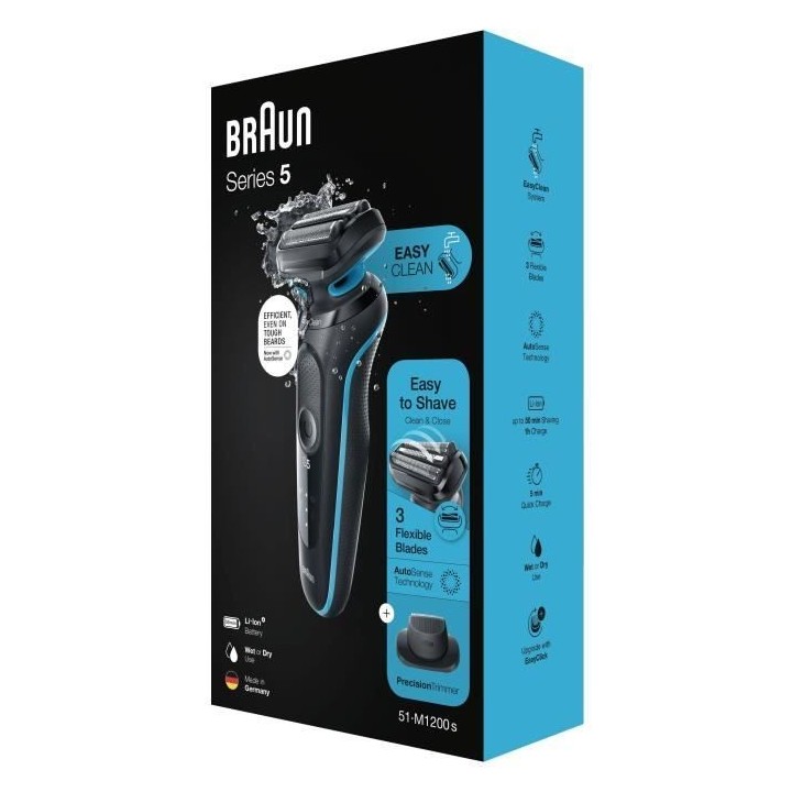 Rasoir électrique Braun Series 5 51-M1200s avec tondeuse de précisio