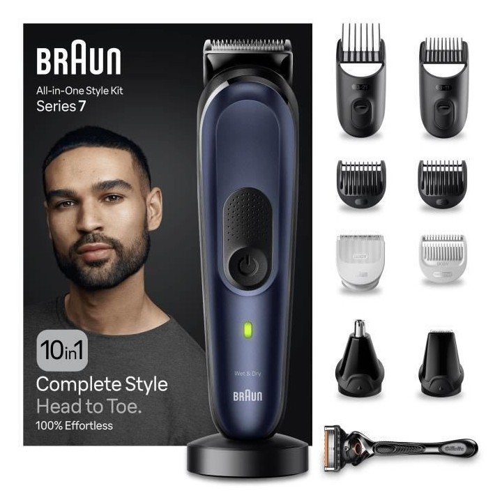 Tondeuse Tout-En-Un BRAUN - Series 7 MGK7421 - Autonomie 100 min - Kit