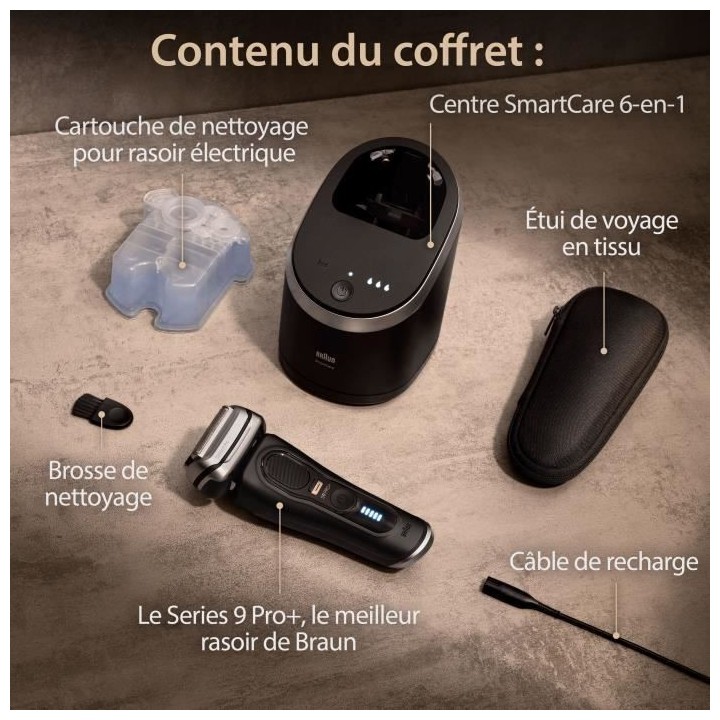 Rasoir électrique BRAUN - Séries 9 PRO+ 9560cc - 5 Éléments De Ras