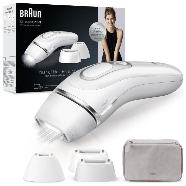 Épilateur a Lumiere Pulsée - BRAUN - Silk·expert Pro 3 - Épilation