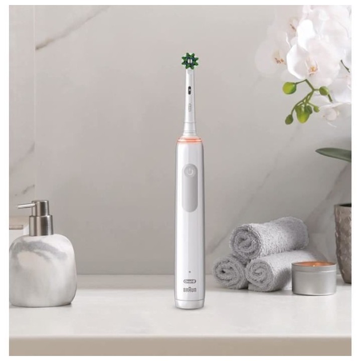 Brosse a Dents Électrique Oral-B Pro 3 3000 Blanche - 2 Brossettes -