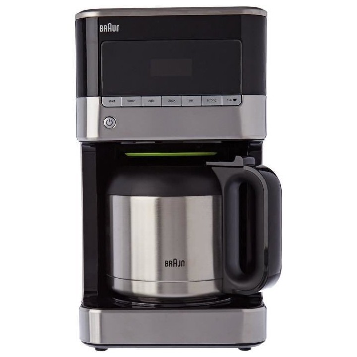 Cafetiere filtre Braun KF7125BK - Corps noir et métal - 12 tasses - P