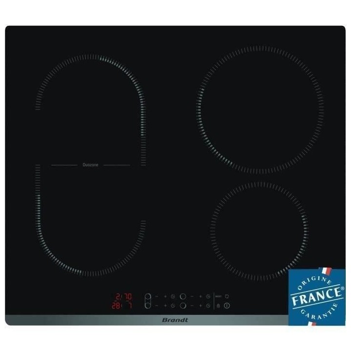 Table de cuisson induction BRANDT - 4 zones - L 58 x P51 cm - 3600 W -