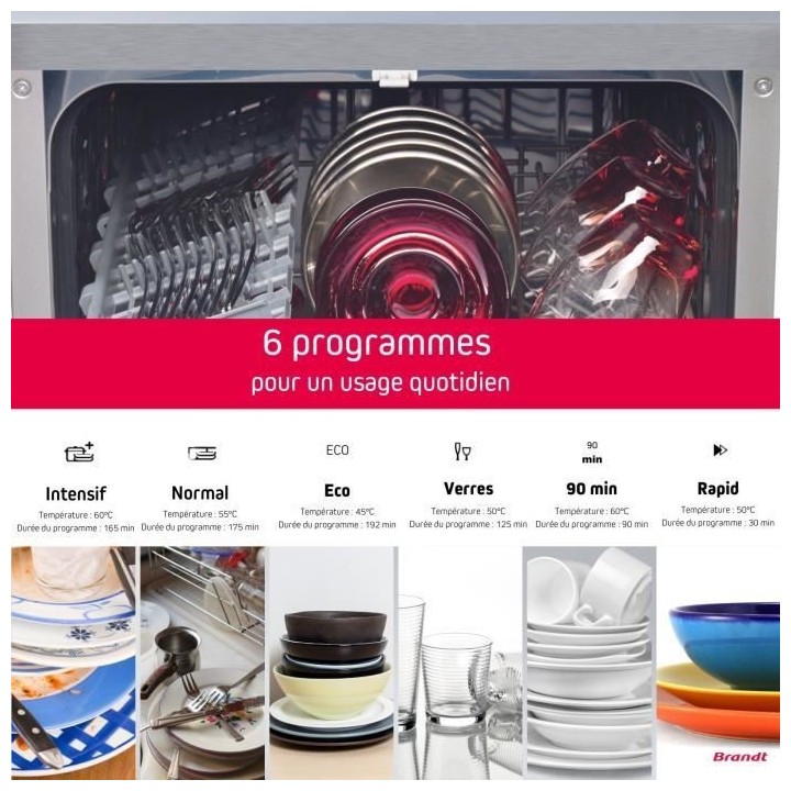 Lave-vaisselle encastrable BRANDT VS1010J - Moteur standard - 10 couve