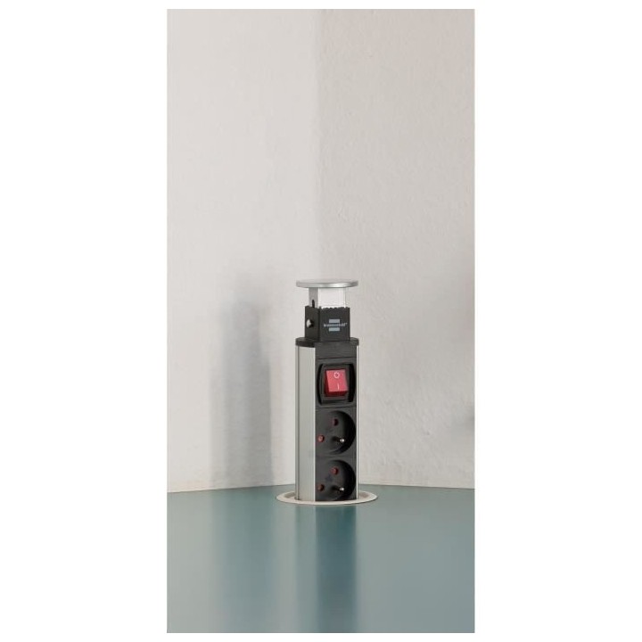 Brennenstuhl Multiprise TOWER POWER encastrable - 3 prises - avec 2m d