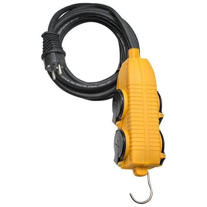 Brennenstuhl Rallonge 10m de câble avec bloc 4 prises a clapet (IP44)