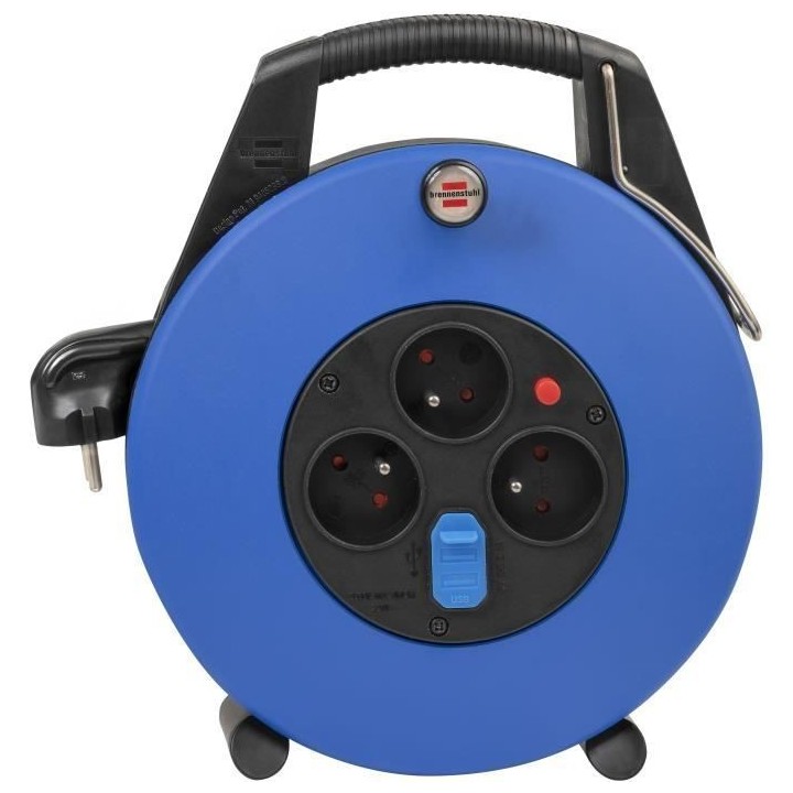 Enrouleur de câble Confort-Line CL-X BRENNENSTUHL 10m - 3 prises + US