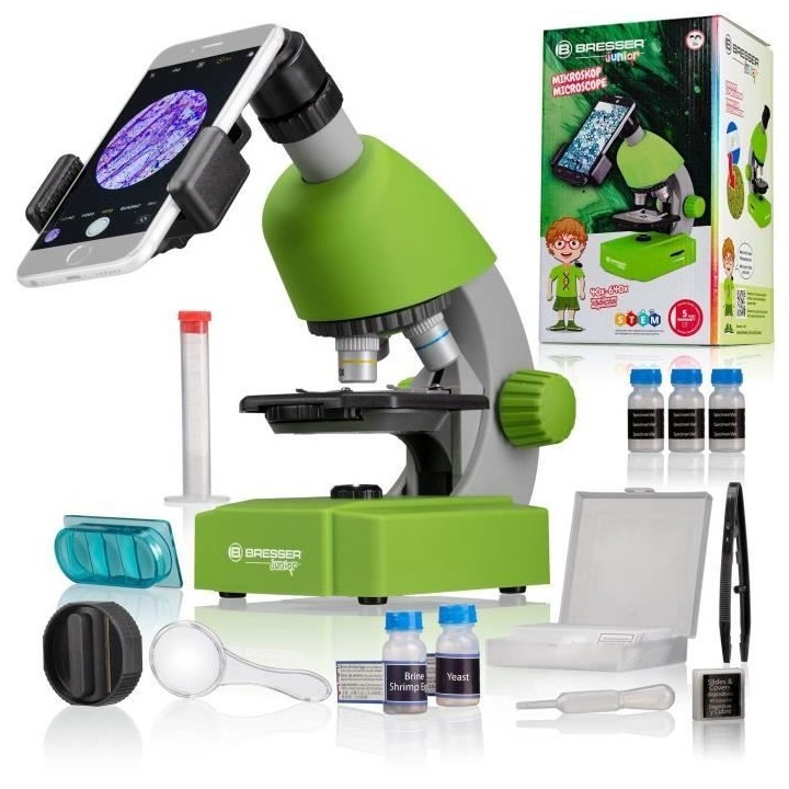 Microscope 40x-640x - BRESSER JUNIOR - Éclairage LED - kit d'expérim