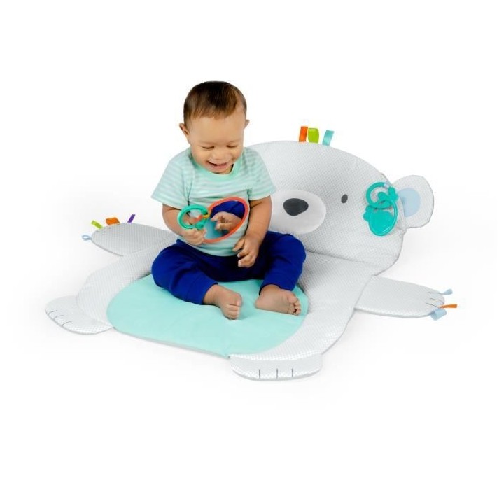 BRIGHT STARTS Tapis d'éveil Ours Polaire, Coussin de support pour pos