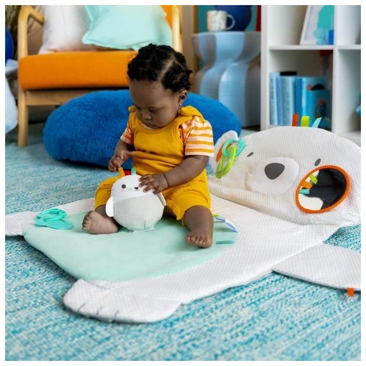BRIGHT STARTS Tapis d'éveil Ours Polaire, Coussin de support pour pos
