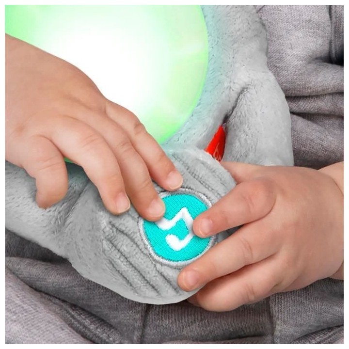 BRIGHT STARTS Jouet peluche éléphant Hug-a-Bye Baby, sons et lumiere