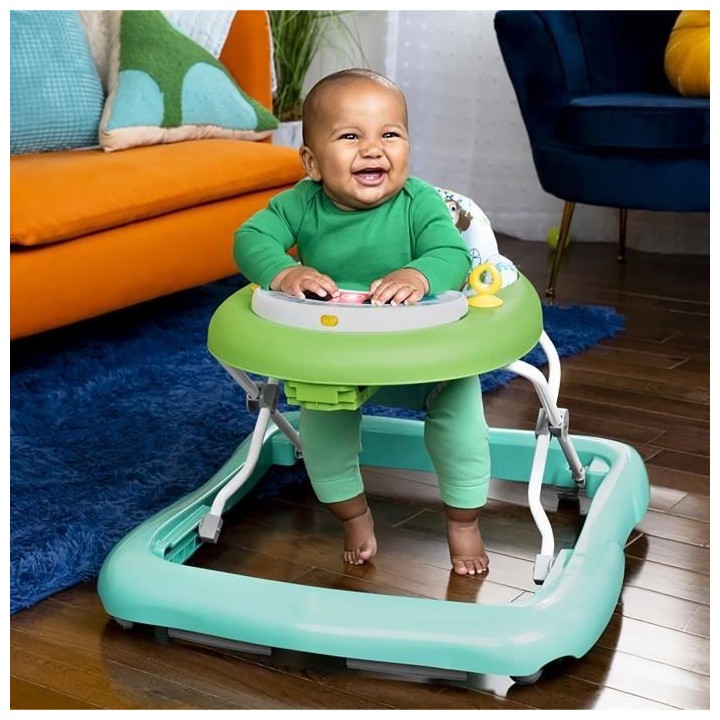 BRIGHT STARTS Trotteur Tiny Trek 2 en 1, modele Jungle Vines, jouet d'