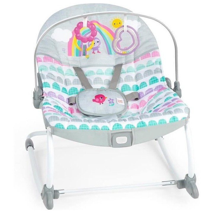 BRIGHT STARTS Transat évolutif Arc-en-Ciel, rose, Vibrations apaisant