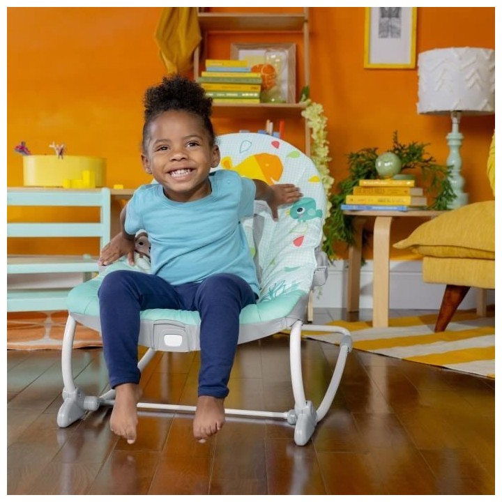 BRIGHT STARTS Transat évolutif Arc-en Ciel, bleu, Vibrations apaisant