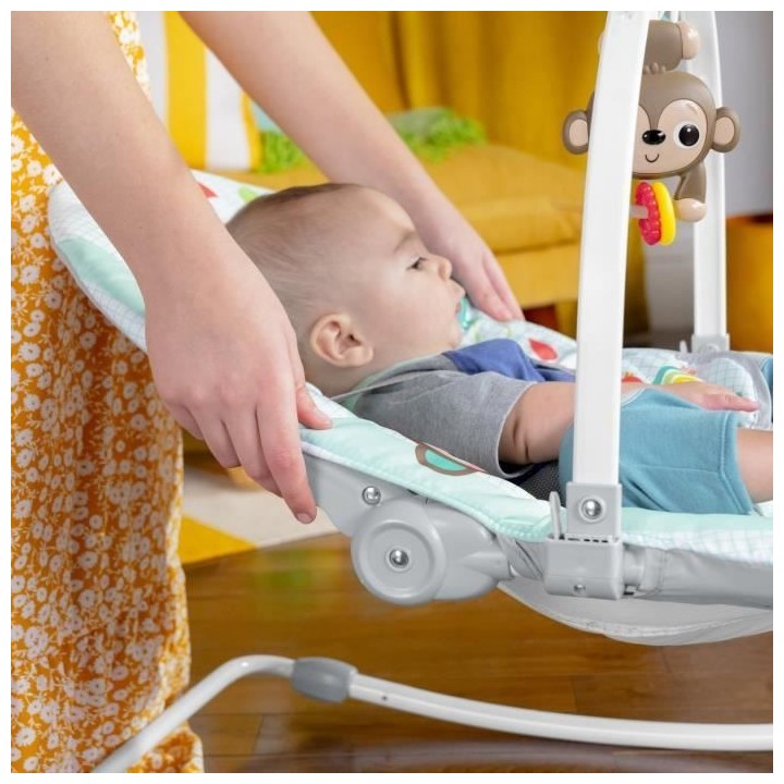 BRIGHT STARTS Transat évolutif Arc-en Ciel, bleu, Vibrations apaisant