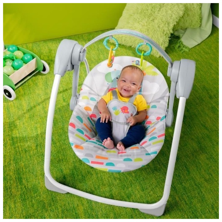 BRIGHT STARTS Playful Paradise balancelle portable pour bébé, compac