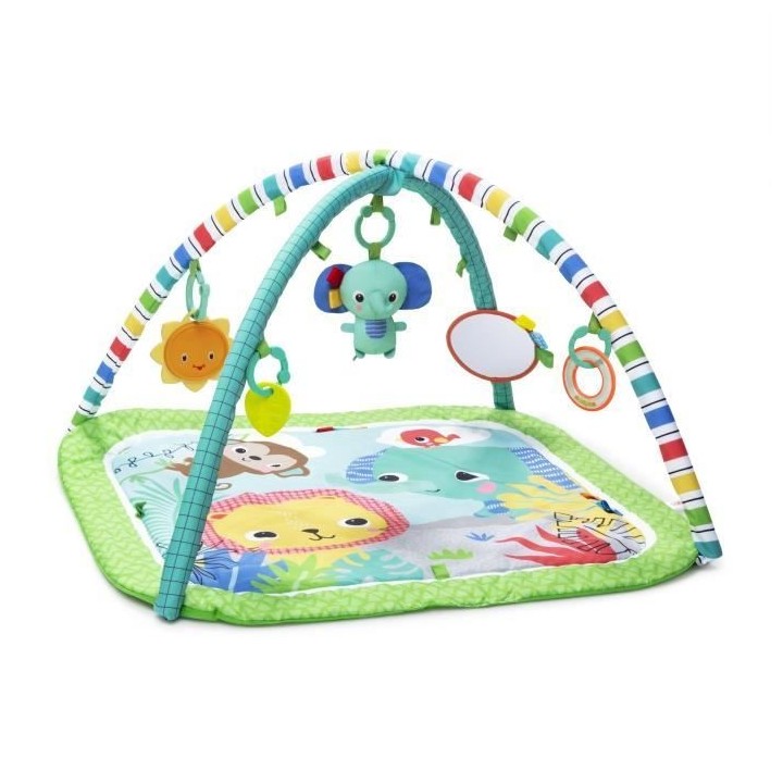 BRIGHT STARTS Tapis d'éveil et d'activités Jungle Vert, 5 jouets inc