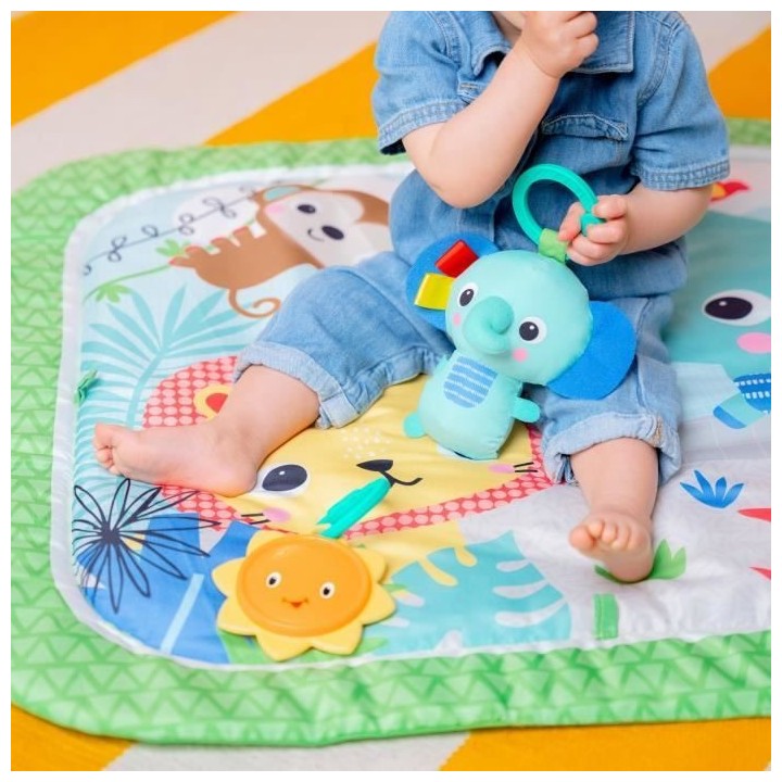 BRIGHT STARTS Tapis d'éveil et d'activités Jungle Vert, 5 jouets inc