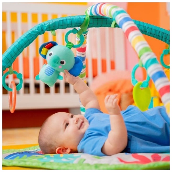 BRIGHT STARTS Tapis d'éveil et d'activités Jungle Vert, 5 jouets inc
