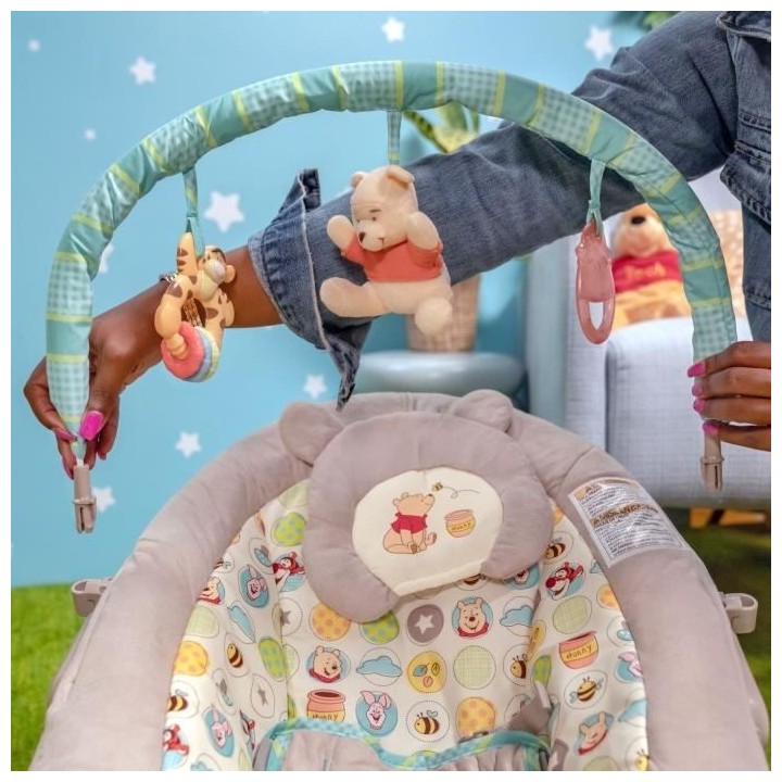 DISNEY BABY Transat Winnie l'Ourson, Cale tete ergonomique amovible, V